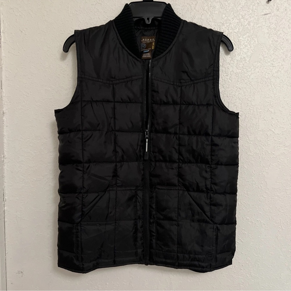 The west boys puffy black vest size large (12-14)